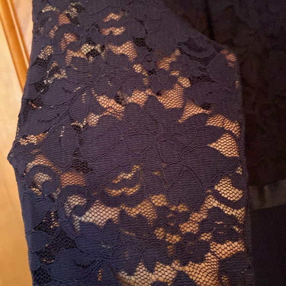 Miusol Lace Ruffle Style Cocktail Mini Blue Dress - Picture 4 of 8
